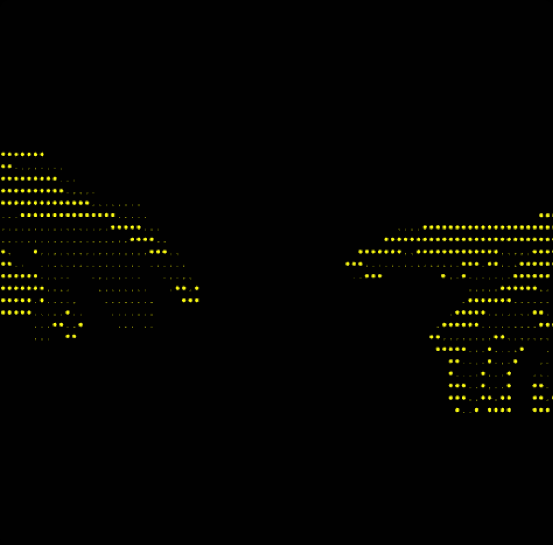 Dotted-matrix display rendering of portfolio data